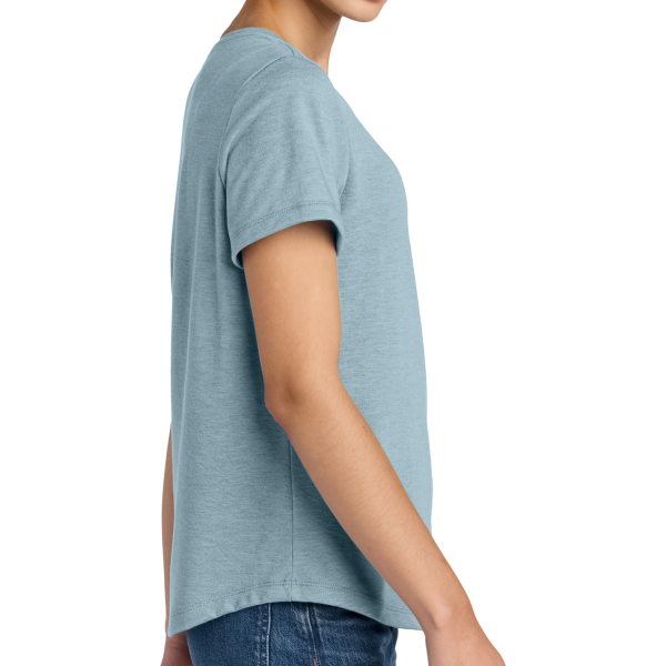 AllMade Women's Relaxed Tri Blend Scoop Neck Tee, I Like You Blue, Right Sleeve view