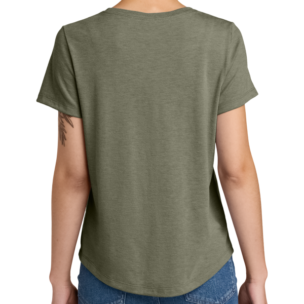 AllMade Women's Relaxed Tri Blend Scoop Neck Tee, Olive You Green, Back view