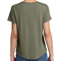 AllMade Women's Relaxed Tri Blend Scoop Neck Tee, Olive You Green, Back view