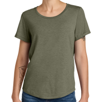 AllMade Women's Relaxed Tri Blend Scoop Neck Tee, Olive You Green, Front view