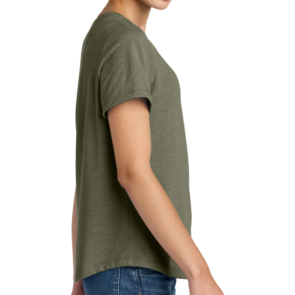 AllMade Women's Relaxed Tri Blend Scoop Neck Tee, Olive You Green, Right Sleeve view