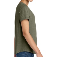 AllMade Women's Relaxed Tri Blend Scoop Neck Tee, Olive You Green, Right Sleeve view