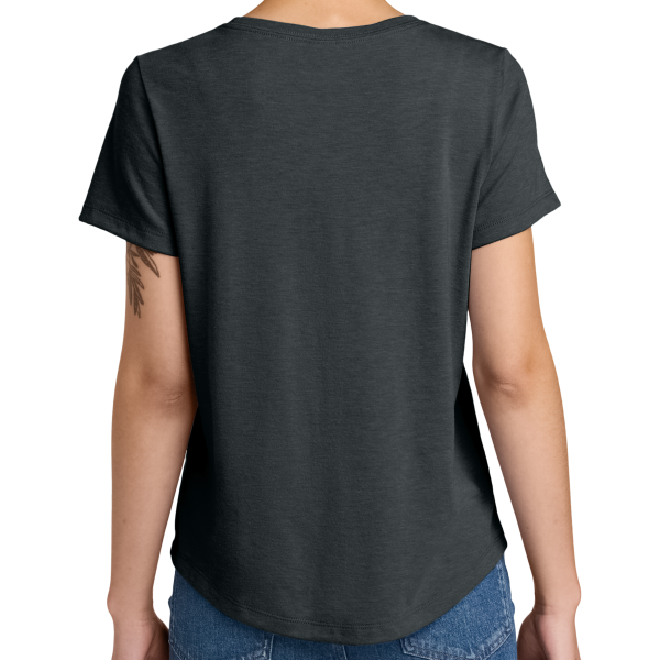 AllMade Women's Relaxed Tri Blend Scoop Neck Tee, Space Black, Back view