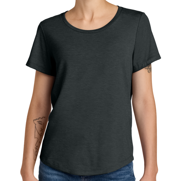 AllMade Women's Relaxed Tri Blend Scoop Neck Tee, Space Black, Front view