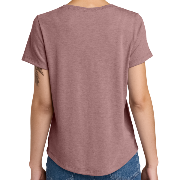 AllMade Women's Relaxed Tri Blend Scoop Neck Tee, Vintage Rose, Back view