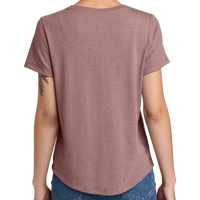 AllMade Women's Relaxed Tri Blend Scoop Neck Tee, Vintage Rose, Back view