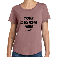 AllMade Women's Relaxed Tri Blend Scoop Neck Tee, Vintage Rose, Front view, Mockup