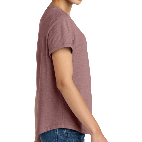 AllMade Women's Relaxed Tri Blend Scoop Neck Tee, Vintage Rose, Right Sleeve view