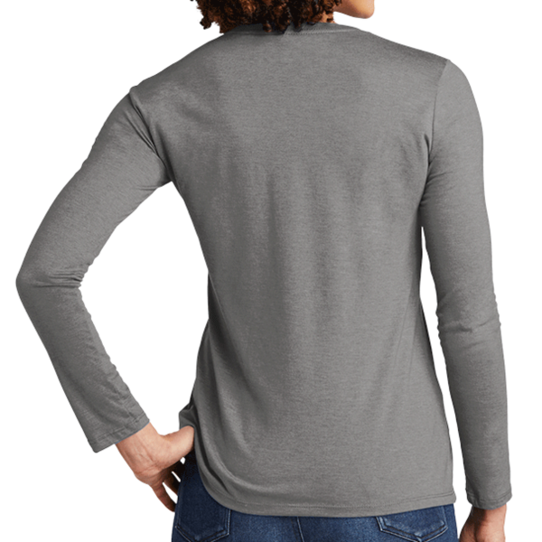 AllMade Women's Tri Blend Long Sleeve Tee, Aluminum Grey, Back view