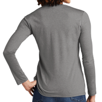 AllMade Women's Tri Blend Long Sleeve Tee, Aluminum Grey, Back view