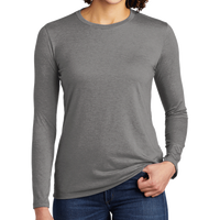 AllMade Women's Tri Blend Long Sleeve Tee, Aluminum Grey, Front view