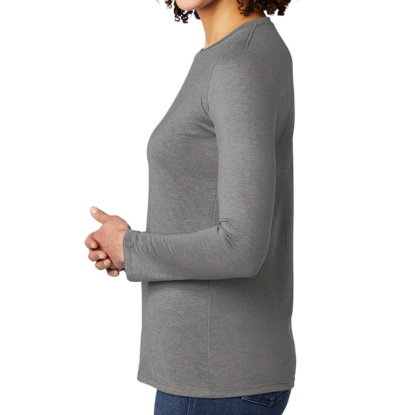 AllMade Women's Tri Blend Long Sleeve Tee, Aluminum Grey, Left Sleeve view