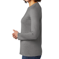 AllMade Women's Tri Blend Long Sleeve Tee, Aluminum Grey, Left Sleeve view