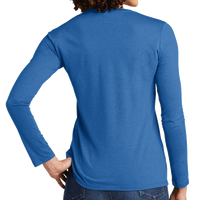 AllMade Women's Tri Blend Long Sleeve Tee, Azure Blue, Back view