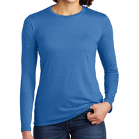 AllMade Women's Tri Blend Long Sleeve Tee, Azure Blue, Front view