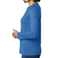 AllMade Women's Tri Blend Long Sleeve Tee, Azure Blue, Left Sleeve view