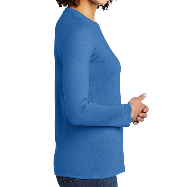 AllMade Women's Tri Blend Long Sleeve Tee, Azure Blue, Right Sleeve view