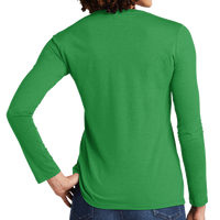 AllMade Women's Tri Blend Long Sleeve Tee, Enviro Green, Back view