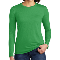 AllMade Women's Tri Blend Long Sleeve Tee, Enviro Green, Front view