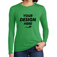 AllMade Women's Tri Blend Long Sleeve Tee, Enviro Green, Front view, Mockup
