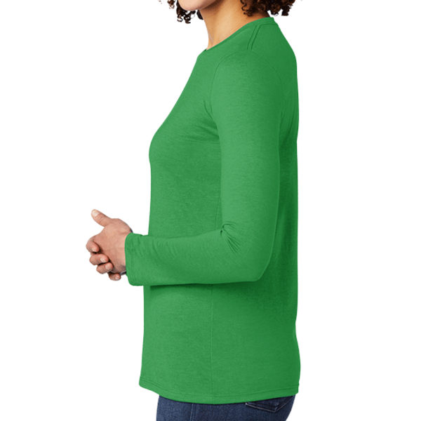 AllMade Women's Tri Blend Long Sleeve Tee, Enviro Green, Left Sleeve view