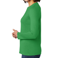 AllMade Women's Tri Blend Long Sleeve Tee, Enviro Green, Left Sleeve view