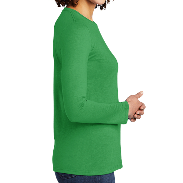 AllMade Women's Tri Blend Long Sleeve Tee, Enviro Green, Right Sleeve view