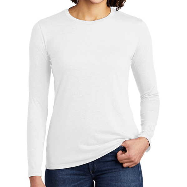 AllMade Women's Tri Blend Long Sleeve Tee, Fairly White, Front view