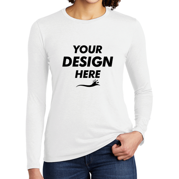 AllMade Women's Tri Blend Long Sleeve Tee, Fairly White, Front view, Mockup