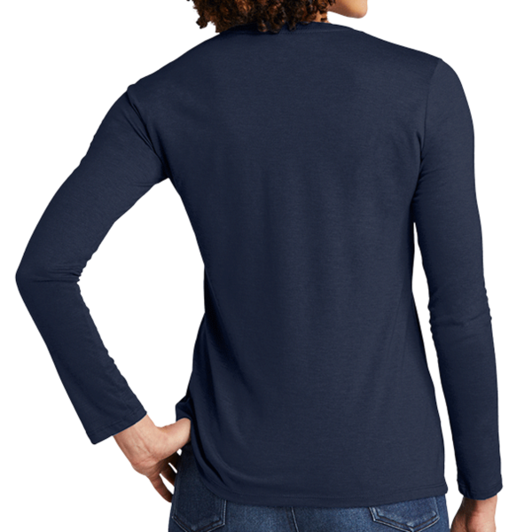 AllMade Women's Tri Blend Long Sleeve Tee, Rebel Blue, Back view