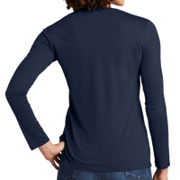 AllMade Women's Tri Blend Long Sleeve Tee, Rebel Blue, Back view