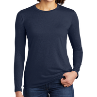 AllMade Women's Tri Blend Long Sleeve Tee, Rebel Blue, Front view
