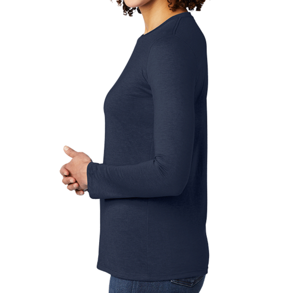 AllMade Women's Tri Blend Long Sleeve Tee, Rebel Blue, Left Sleeve view