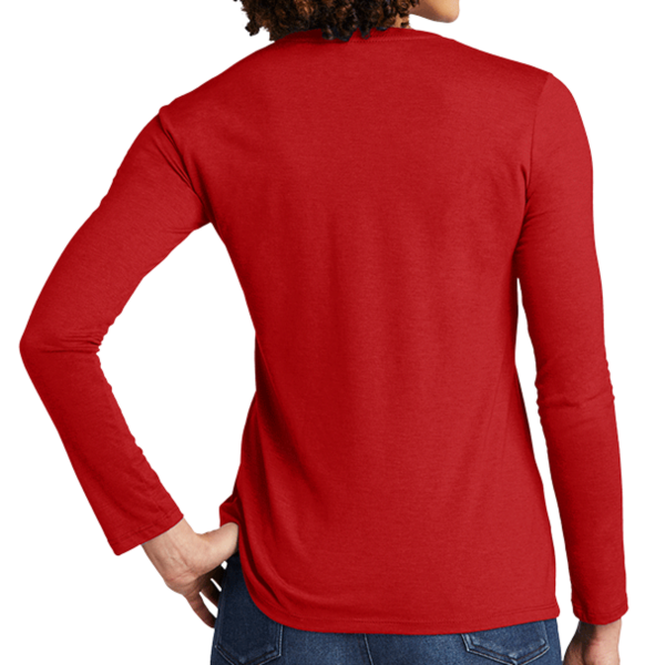AllMade Women's Tri Blend Long Sleeve Tee, Rise Up Red, Back view