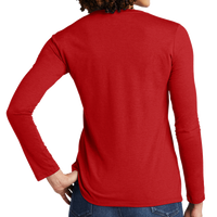 AllMade Women's Tri Blend Long Sleeve Tee, Rise Up Red, Back view