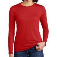 AllMade Women's Tri Blend Long Sleeve Tee, Rise Up Red, Front view