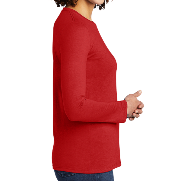 AllMade Women's Tri Blend Long Sleeve Tee, Rise Up Red, Right Sleeve view