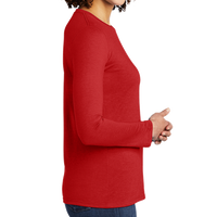 AllMade Women's Tri Blend Long Sleeve Tee, Rise Up Red, Right Sleeve view