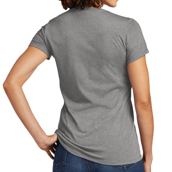 AllMade Women's Tri Blend V Neck Tee, Aluminum Grey, Back view