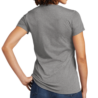 AllMade Women's Tri Blend V Neck Tee, Aluminum Grey, Back view