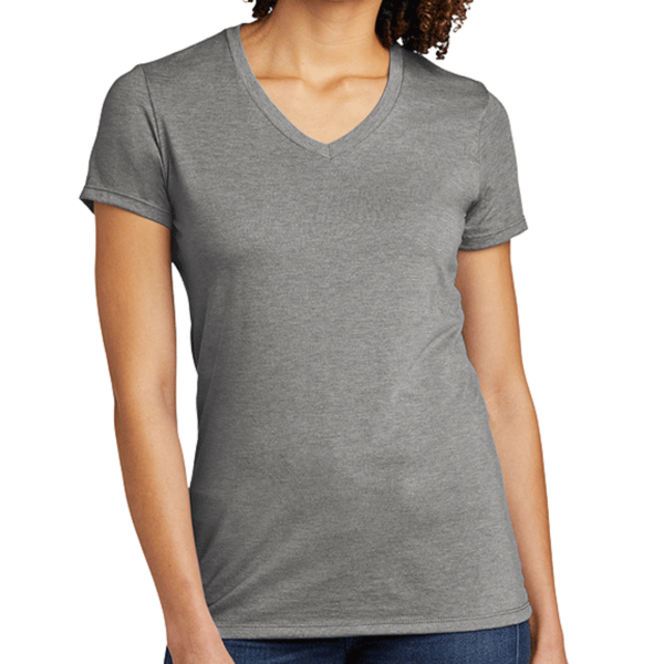 AllMade Women's Tri Blend V Neck Tee, Aluminum Grey, Front view