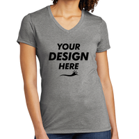 AllMade Women's Tri Blend V Neck Tee, Aluminum Grey, Front view, Mockup