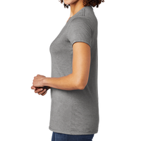 AllMade Women's Tri Blend V Neck Tee, Aluminum Grey, Left Sleeve view