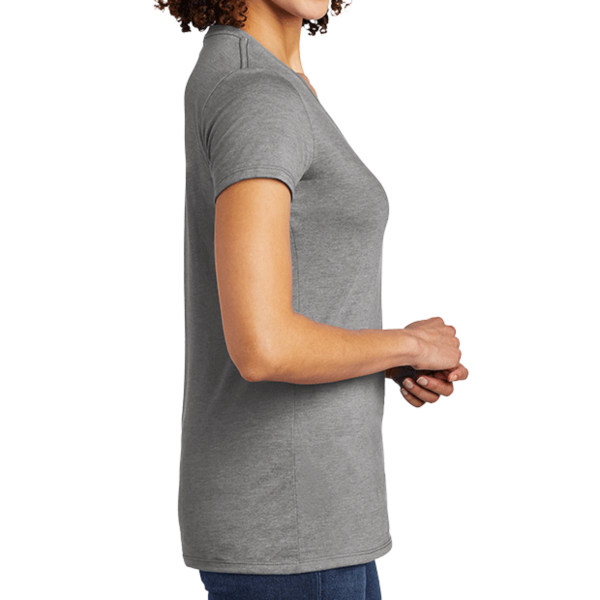 AllMade Women's Tri Blend V Neck Tee, Aluminum Grey, Right Sleeve view