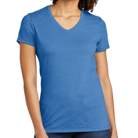 AllMade Women's Tri Blend V Neck Tee, Azure Blue, Front view