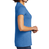 AllMade Women's Tri Blend V Neck Tee, Azure Blue, Right Sleeve view