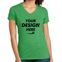 AllMade Women's Tri Blend V Neck Tee, Enviro Green, Front view, Mockup