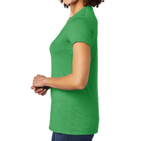 AllMade Women's Tri Blend V Neck Tee, Enviro Green, Left Sleeve view