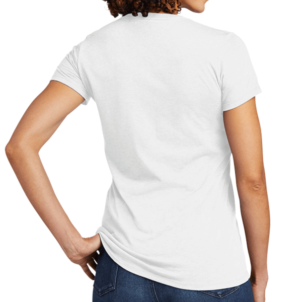 AllMade Women's Tri Blend V Neck Tee, Fairly White, Back view
