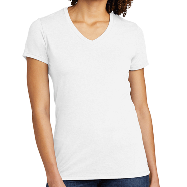 AllMade Women's Tri Blend V Neck Tee, Fairly White, Front view